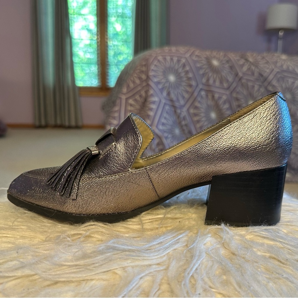 Marc Fisher Phylicia Metallic Shoes with Tassel Detail